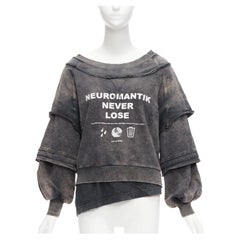 DIESEL F Strat grey distressed cotton Neuromatic Never Lose sweater XS