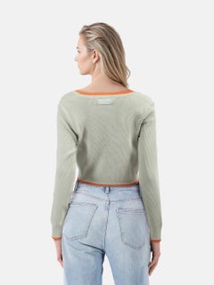 Diesel Green Cropped Knit Cardigan Size XS