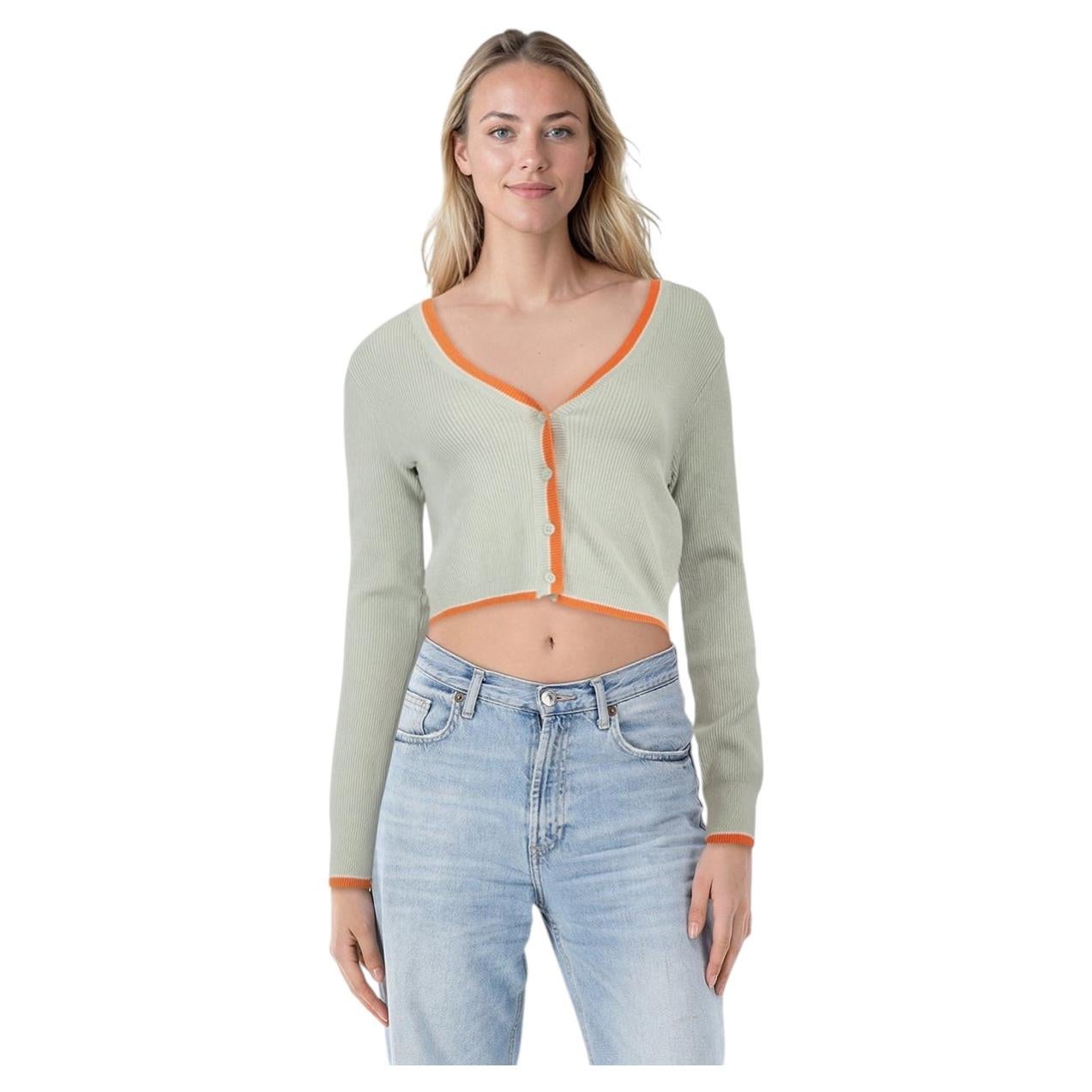 Diesel Green Cropped Knit Cardigan Size XS