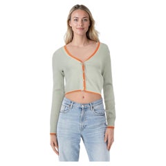 Diesel Green Cropped Knit Cardigan Size XS