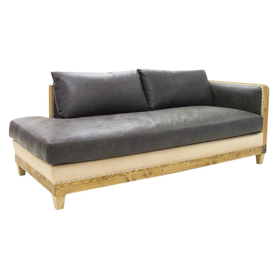 Diesel Grey Sofa Left or Right with grey Vintage Leather For Sale