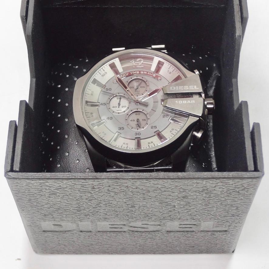 Diesel Mega Chief Stainless Steel Chronograph Quartz Watch For Sale 8