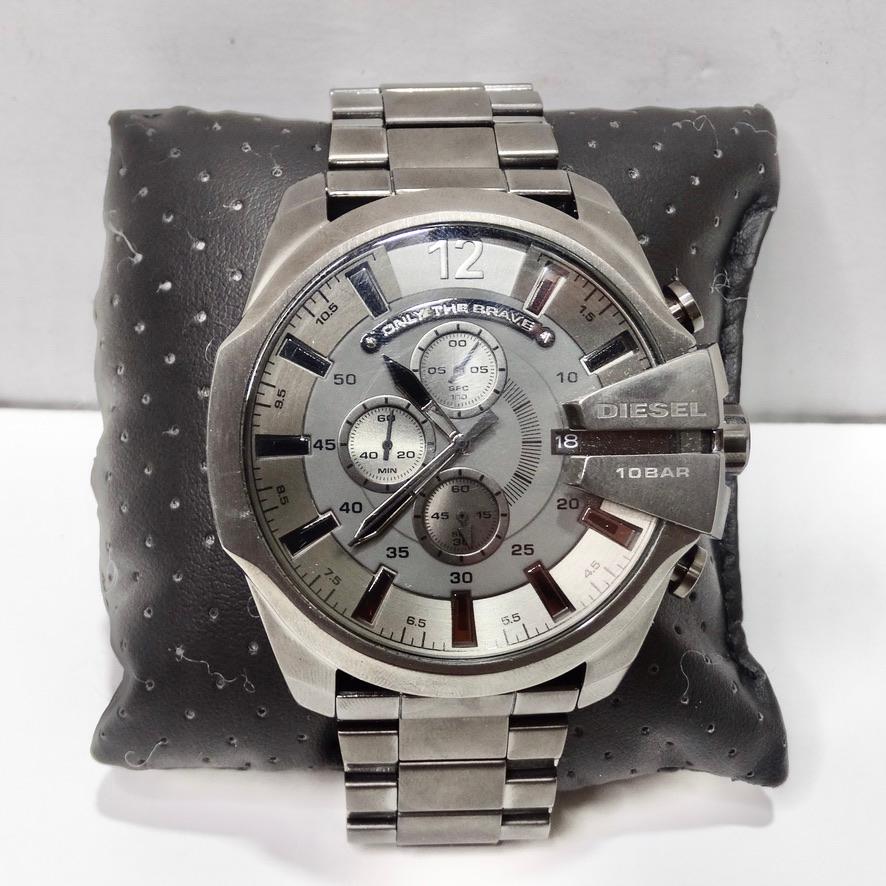 Diesel Mega Chief Stainless Steel Chronograph Quartz Watch For Sale 11
