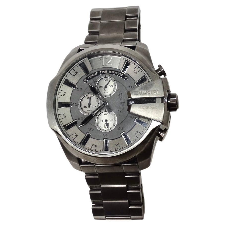Diesel Mega Chief Stainless Steel Chronograph Quartz Watch For Sale