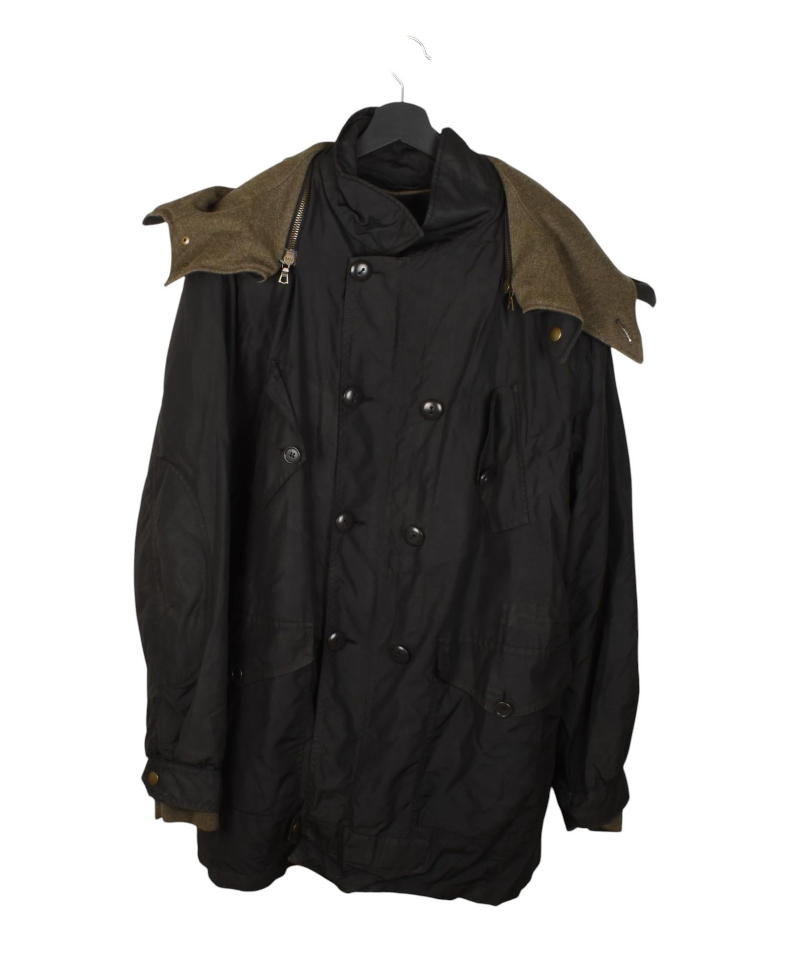 Dries van Noten Parka Herrenmantel mit Kapuze Vintage, herausnehmbares Futter Größe XL, S1386 im Zustand „Gut“ im Angebot in Kaunas, LT