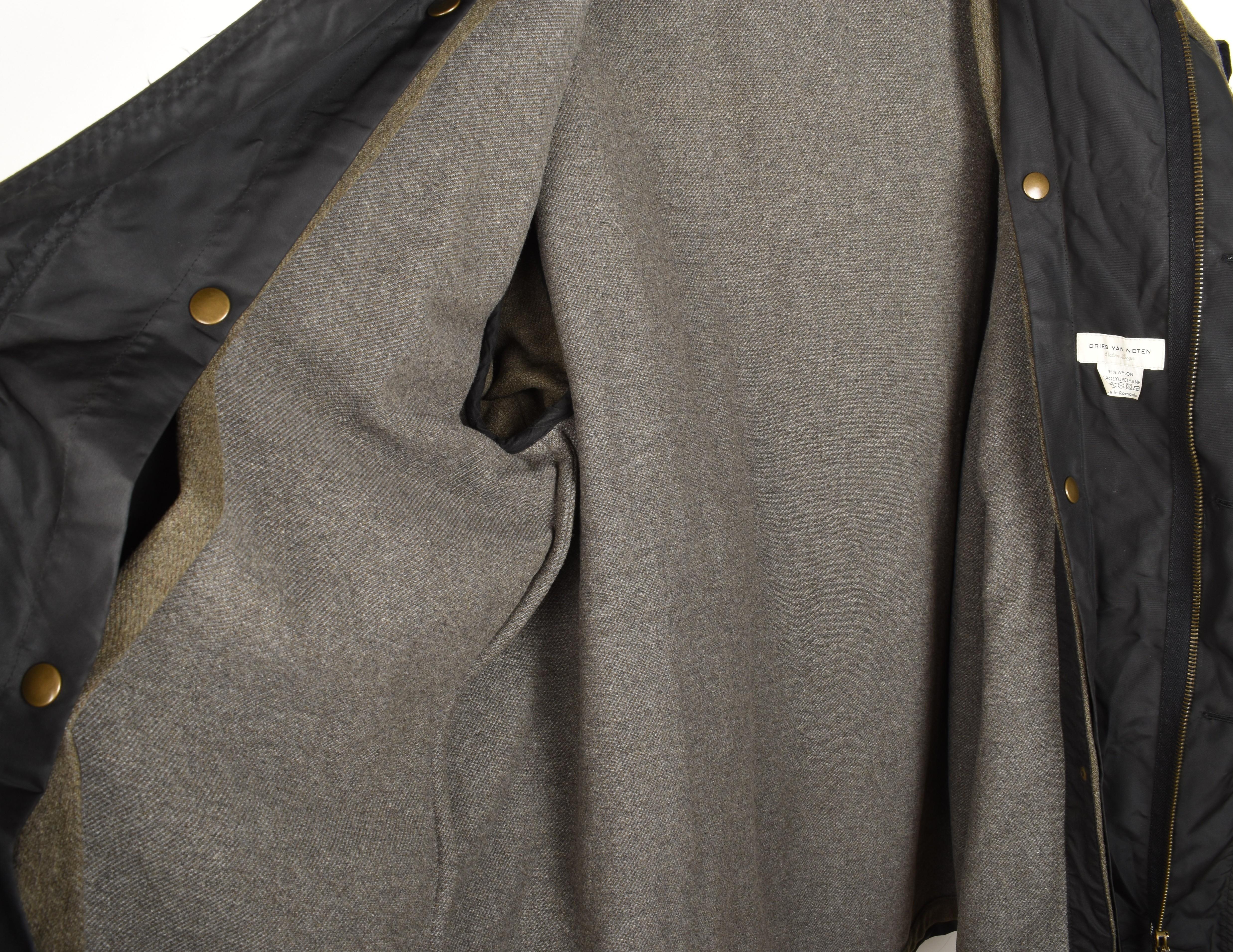 Dries van Noten Parka Herrenmantel mit Kapuze Vintage, herausnehmbares Futter Größe XL, S1386 im Angebot 5