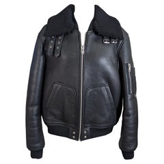 Diesel Mens Shearling Bomber Jacket