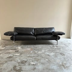 Diesis 3-Sitzer-Sofa, von Antonio Citrerio für B&B Italia dunkelgrau-taubenfarbenes Leder