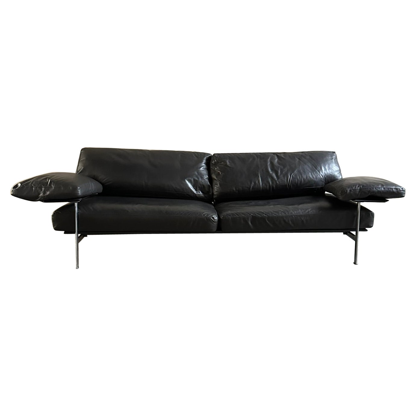Diesis 3-seater sofa, by Antonio Citrerio for B&B Italia dark gray-dove leather