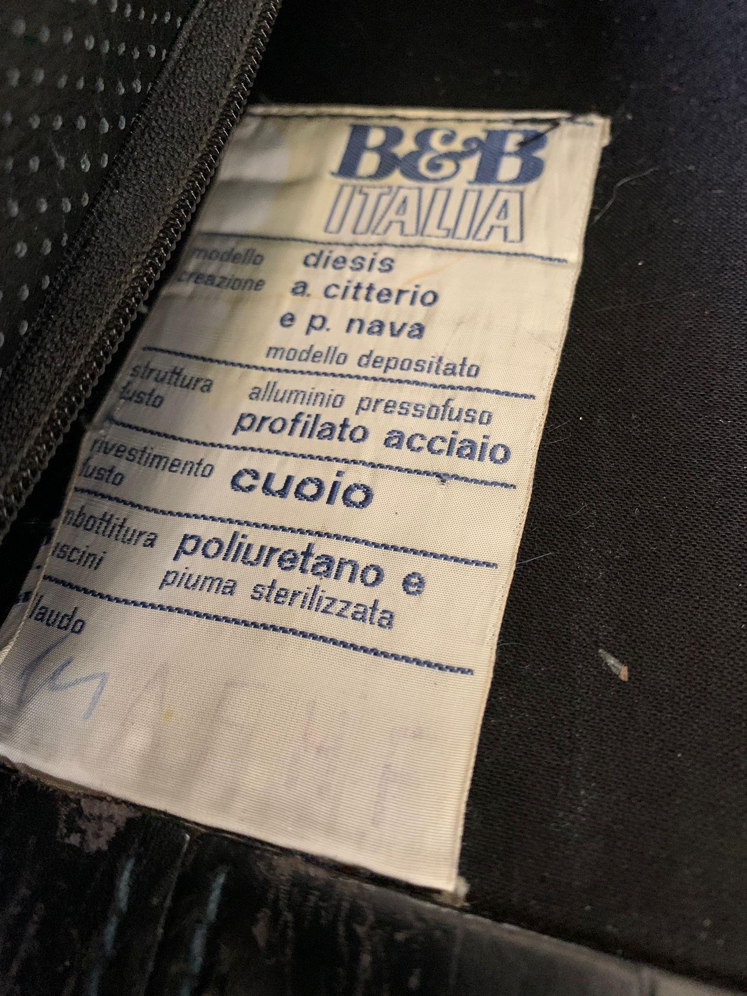 Diesis, schwarzes Ledersofa, erste Serie, Antonio Citterio für B&B Italia, 1979 im Angebot 8
