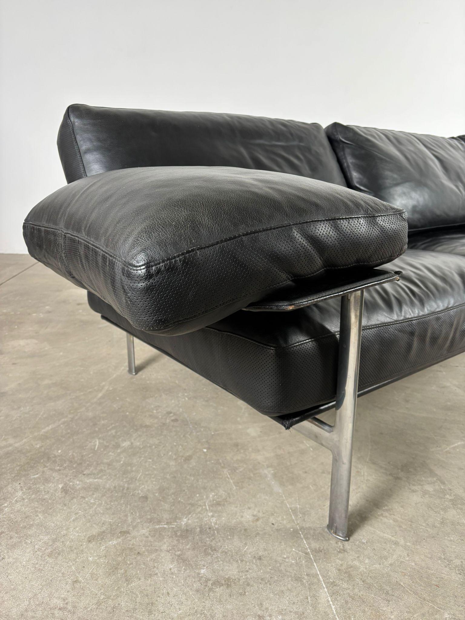 Mid-Century Modern Diesis, canapé en cuir noir, première série, Antonio Citterio pour B&B Italia, 1979 en vente