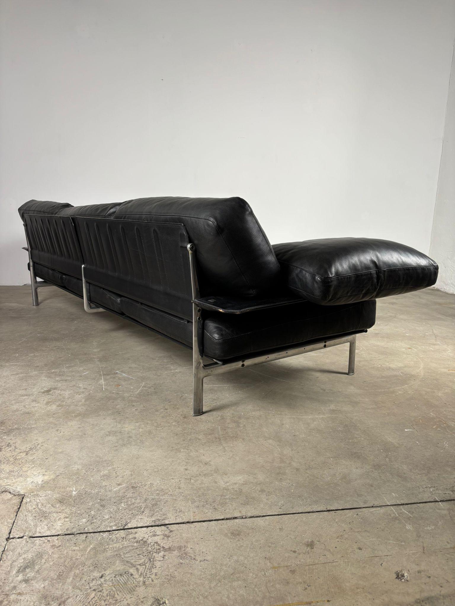 Diesis, canapé en cuir noir, première série, Antonio Citterio pour B&B Italia, 1979 Bon état - En vente à Milano, IT