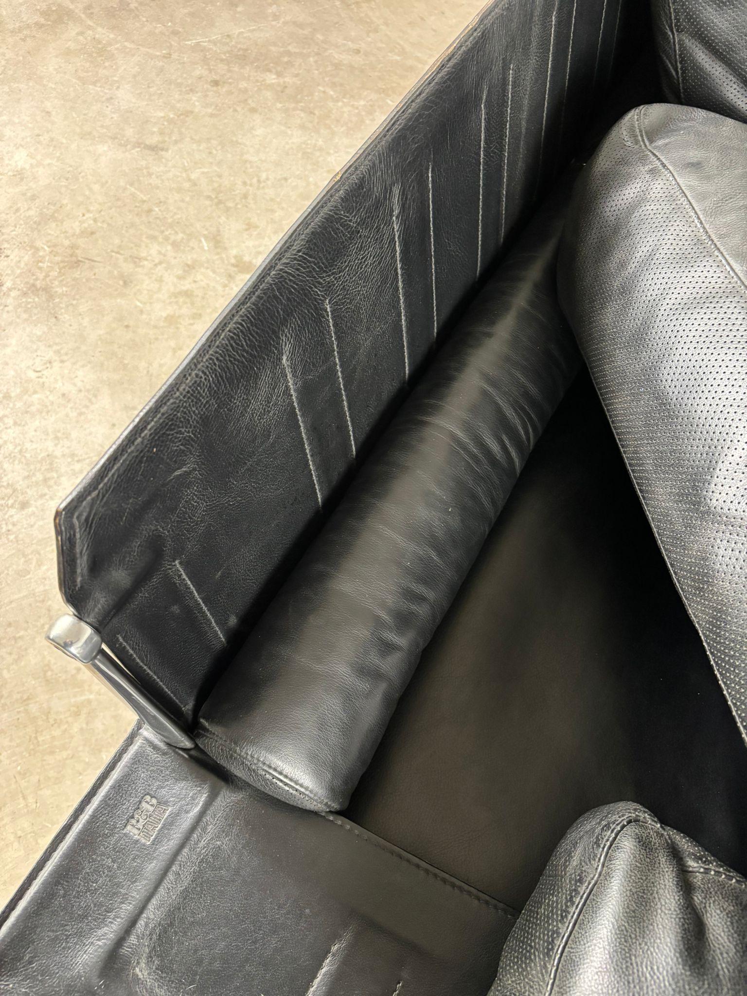 Diesis, canapé en cuir noir, première série, Antonio Citterio pour B&B Italia, 1979 en vente 1