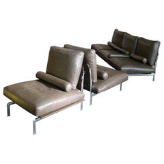 Diesis Seating Group in Brown Leather by Antonio Citterio for B&B Italia, 1979