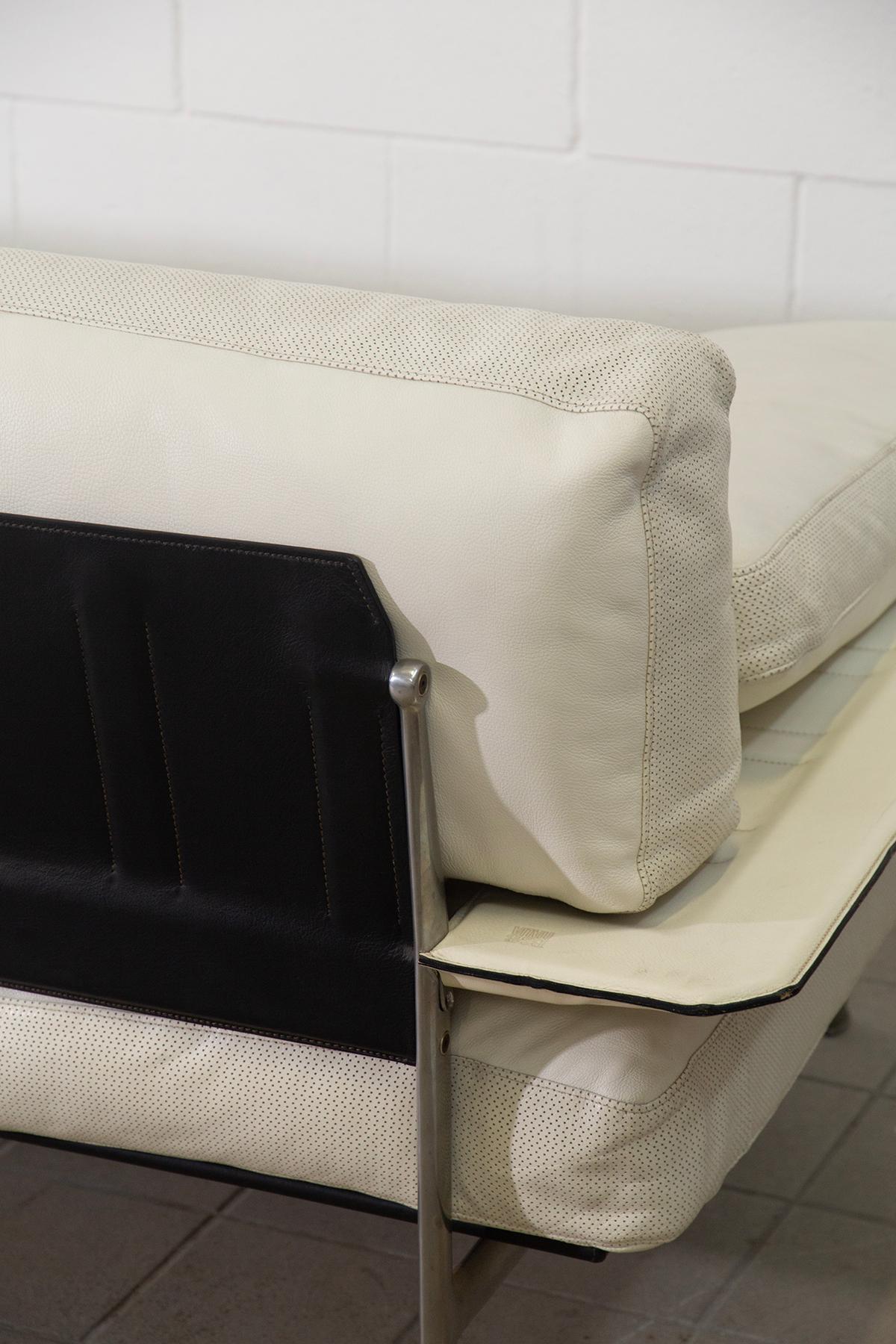 Diesis sofa for B&B by Paolo Nava and Citterio in white leather in vendita 3