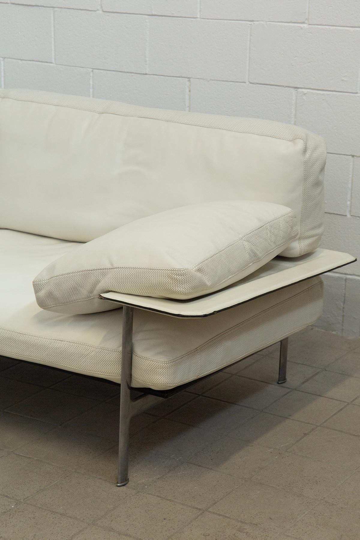 Diesis sofa for B&B by Paolo Nava and Citterio in white leather in vendita 1