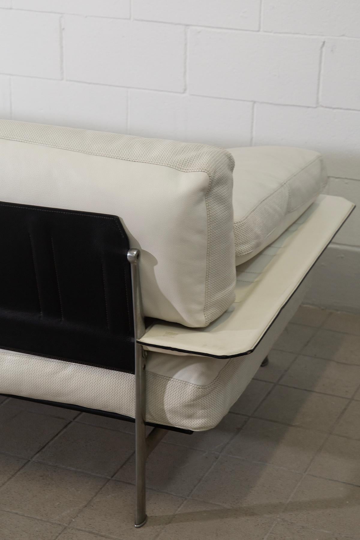 Diesis sofa for B&B by Paolo Nava and Citterio in white leather in vendita 2