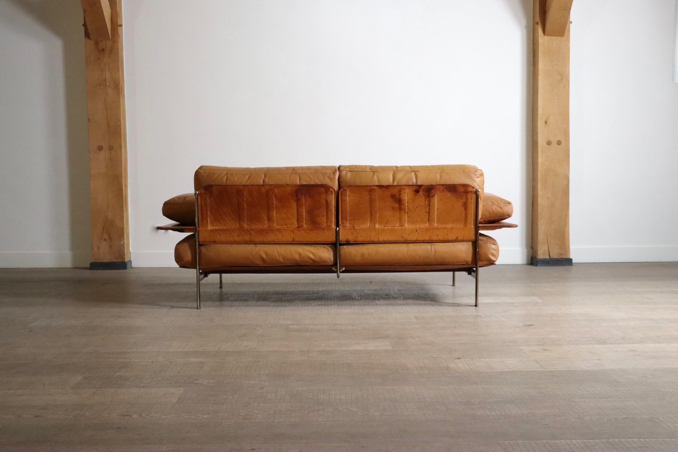 Diesis-Sofa aus hellbraunem Leder von Antonio Citterio für B&B Italia, 1970er Jahre im Angebot 7