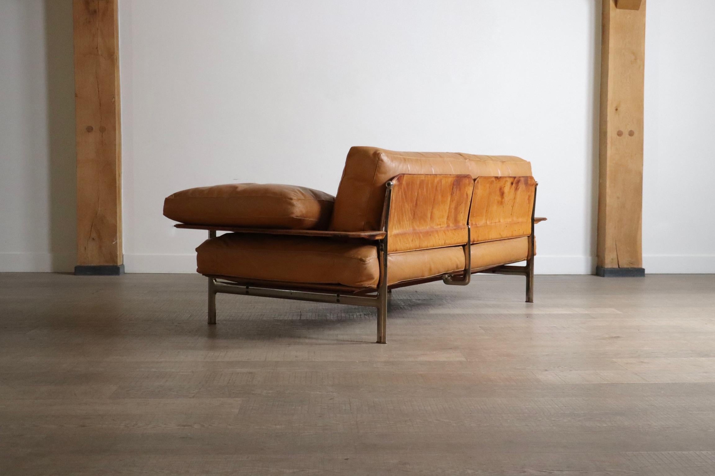 Diesis-Sofa aus hellbraunem Leder von Antonio Citterio für B&B Italia, 1970er Jahre im Angebot 8