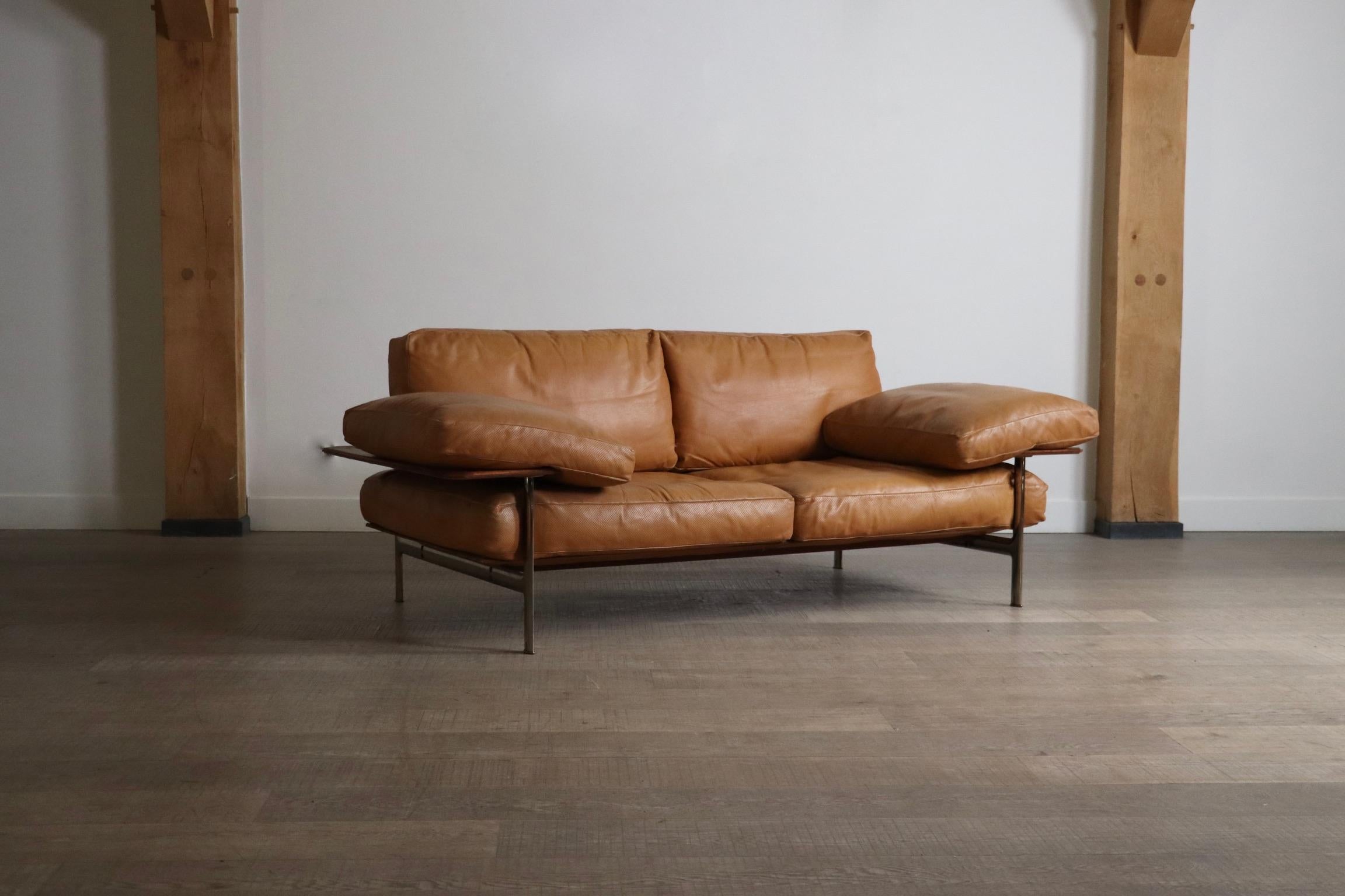 Diesis-Sofa aus hellbraunem Leder von Antonio Citterio für B&B Italia, 1970er Jahre im Angebot 2