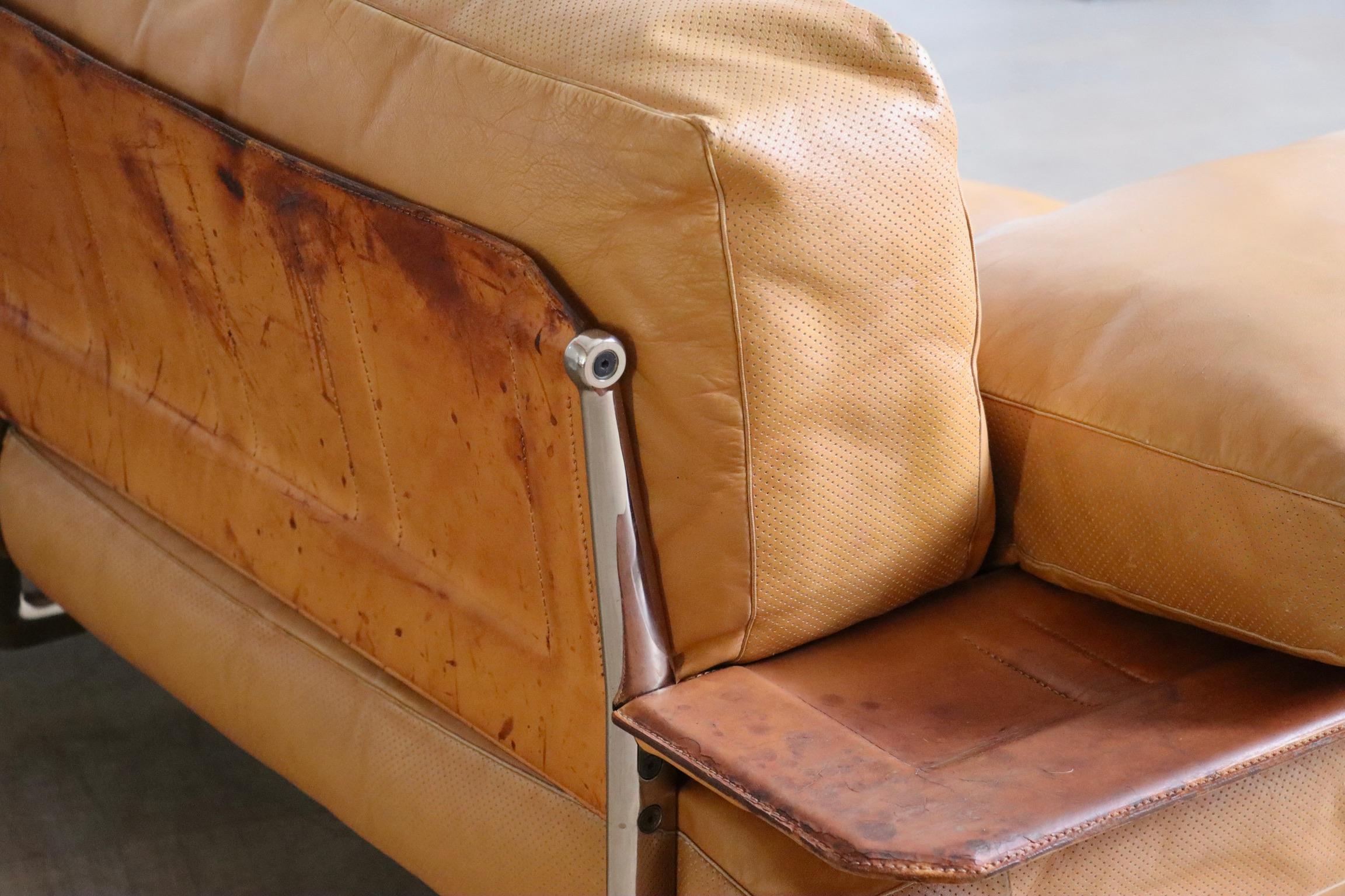 Diesis-Sofa aus hellbraunem Leder von Antonio Citterio für B&B Italia, 1970er Jahre im Angebot 3