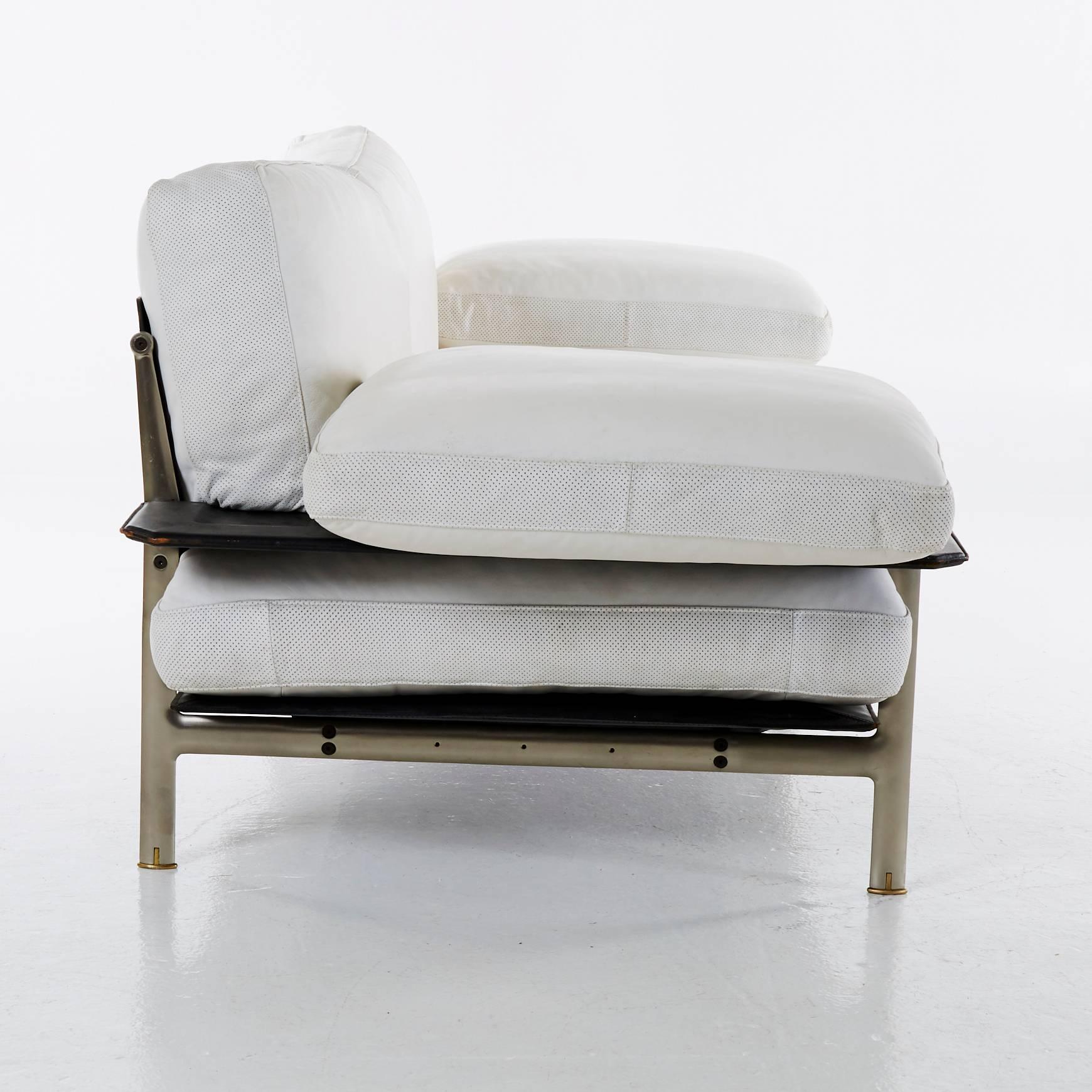Diesis Sofa aus weißem Leder entworfen von Citterio & Nava für B&B Italia, 1979 (Italienisch)