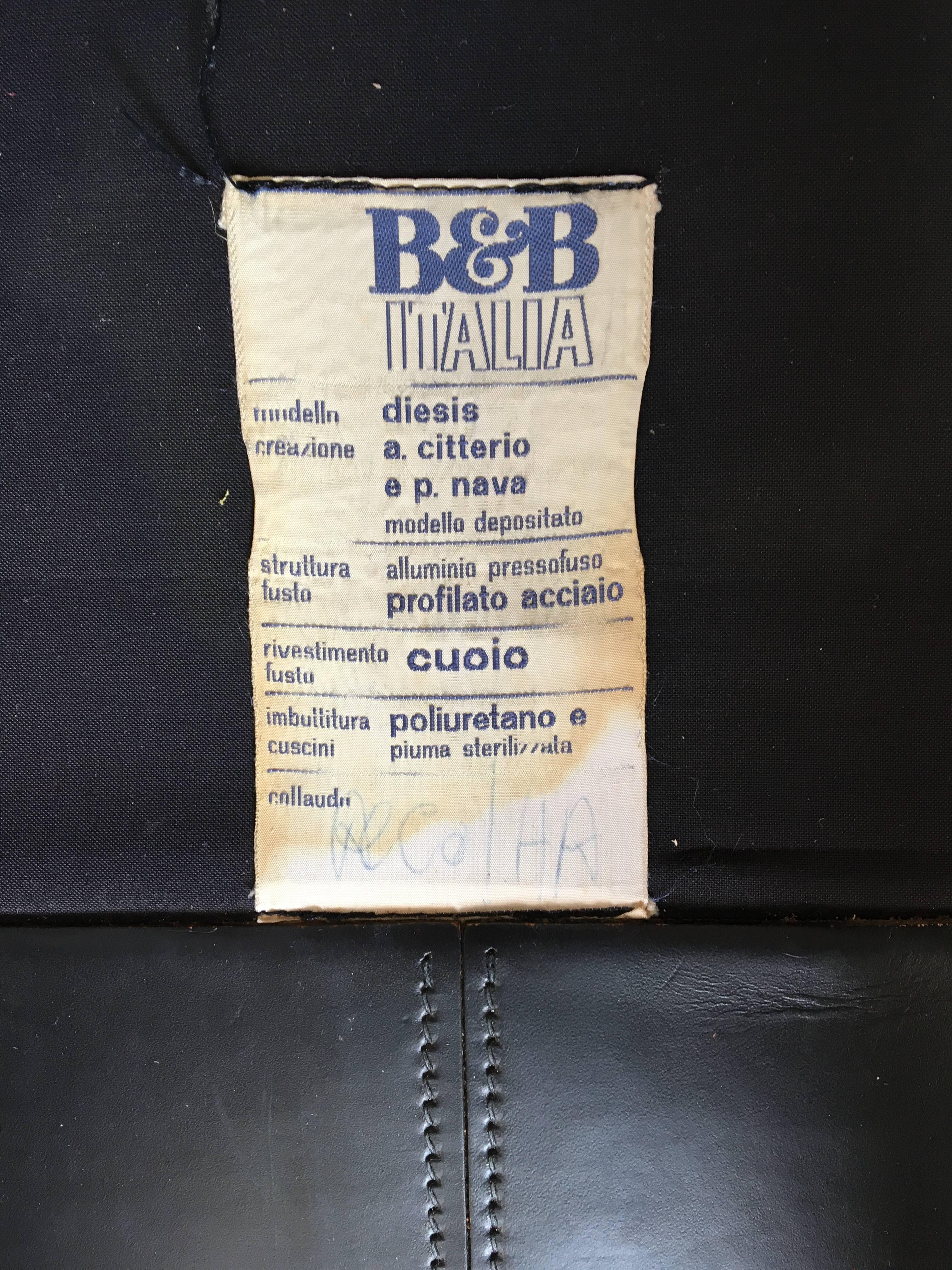 Diesis Sofa aus weißem Leder entworfen von Citterio & Nava für B&B Italia, 1979 (Ende des 20. Jahrhunderts)