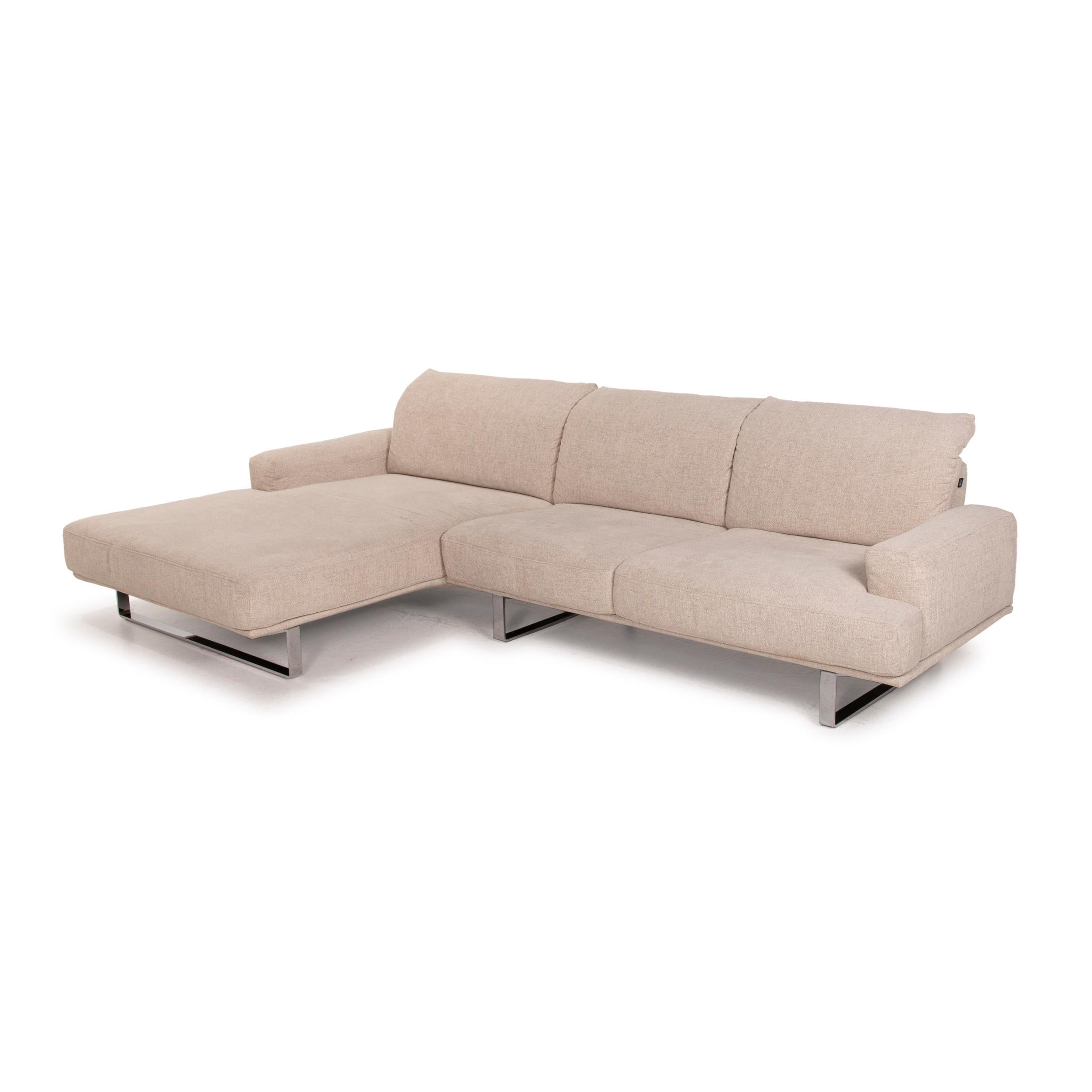 Dieter Knoll Kollektion Lesina Stoff-Sofa Cremefarbenes Eck-Sofa Electrical Function 1