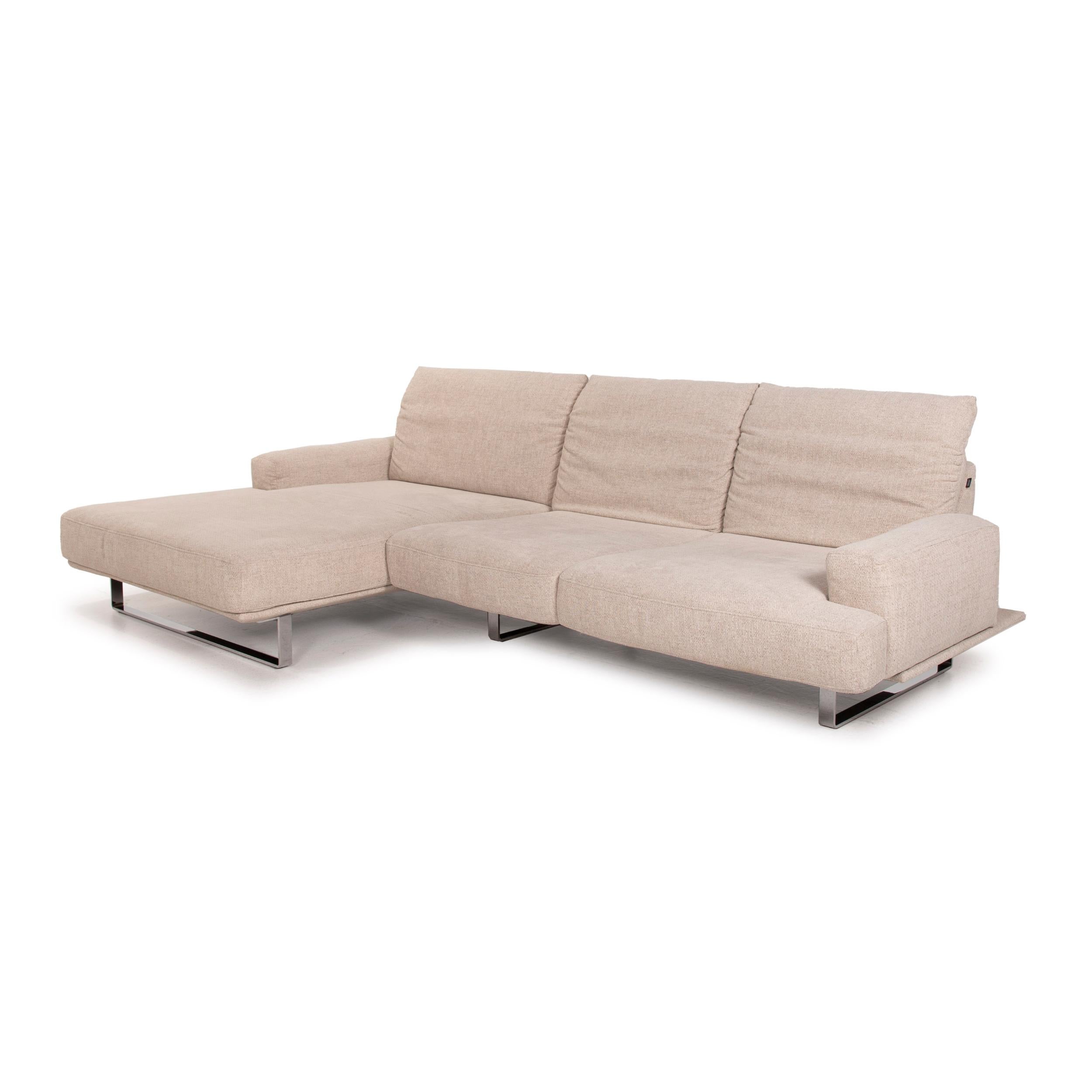 Dieter Knoll Collection Lesina Fabric Sofa Cream Corner Sofa Electrical Function In Good Condition In Cologne, DE