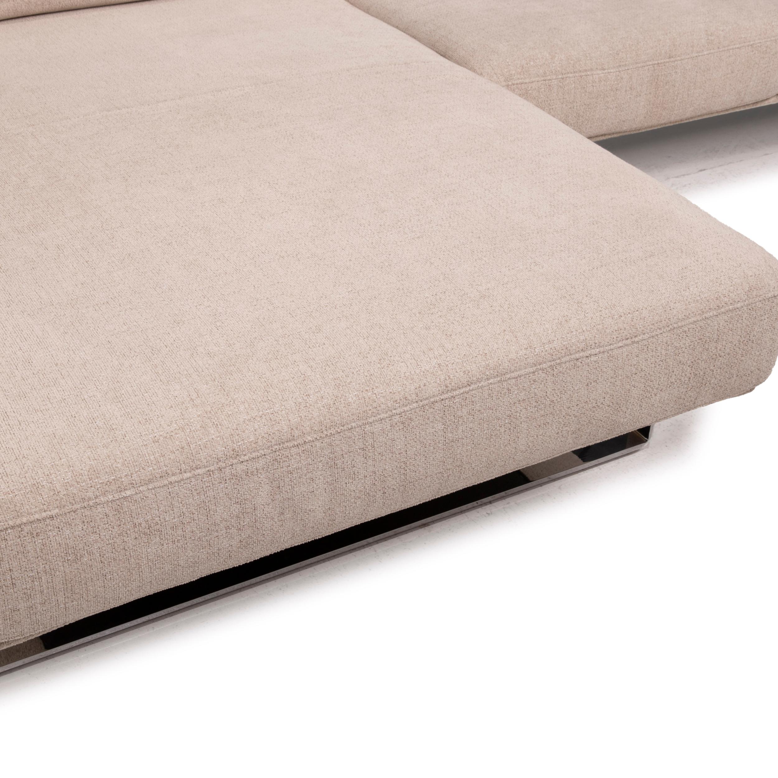 Dieter Knoll Kollektion Lesina Stoff-Sofa Cremefarbenes Eck-Sofa Electrical Function (21. Jahrhundert und zeitgenössisch)