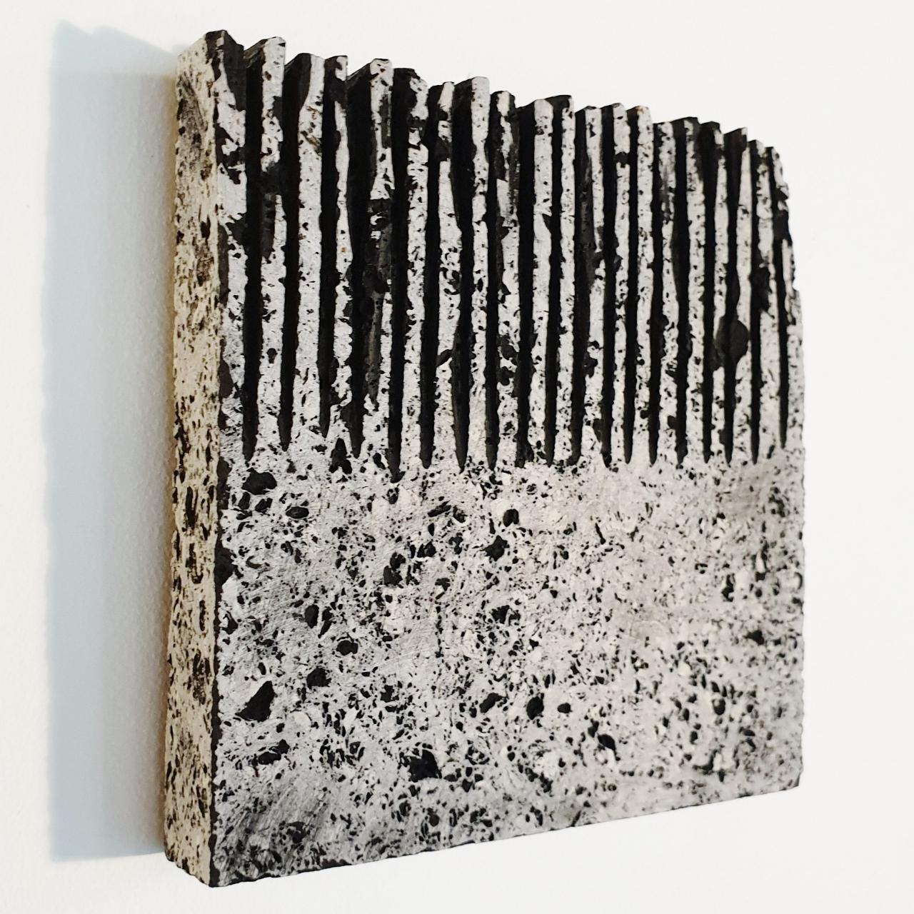 o.T. (Bk15Hf) - grey black contemporary modern wall sculpture painting relief - Contemporary Sculpture by Dieter Kränzlein
