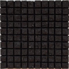 o.T. (BK15SQ) small black contemporary modern wall sculpture painting relief