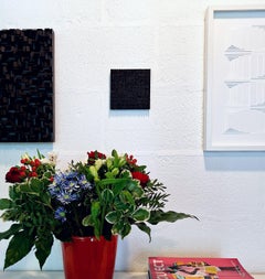 Small contemporary modern black wall sculpture painting relief BK15RT