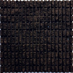 o.T. (BKF15RT) small black contemporary modern wall sculpture painting relief