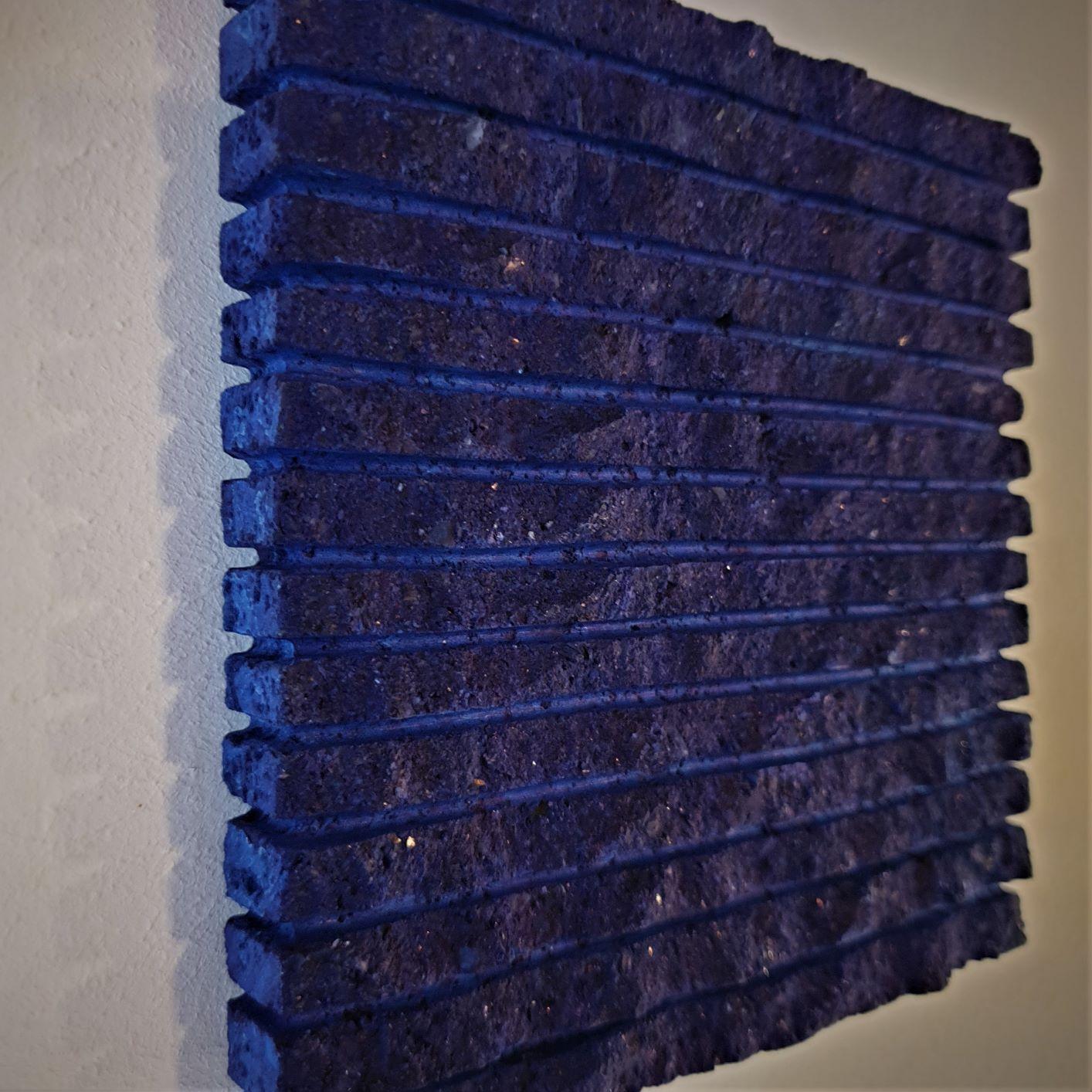 o.T. (Bl15HL) - blue contemporary modern wall sculpture painting relief - Contemporary Painting by Dieter Kränzlein