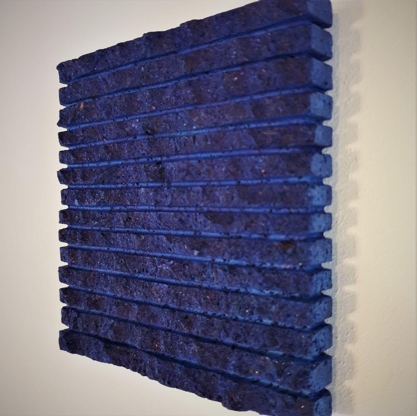 o.T. (Bl15HL) - blue contemporary modern wall sculpture painting relief - Blue Abstract Painting by Dieter Kränzlein