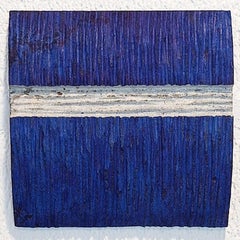 o.T. (BLN15LHV) - small blue contemporary modern wall sculpture painting relief