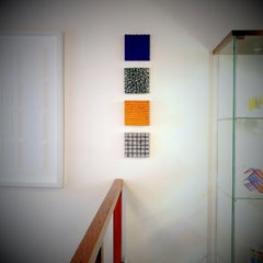 o.T. (Bl15SqS) - blue contemporary modern wall sculpture painting relief