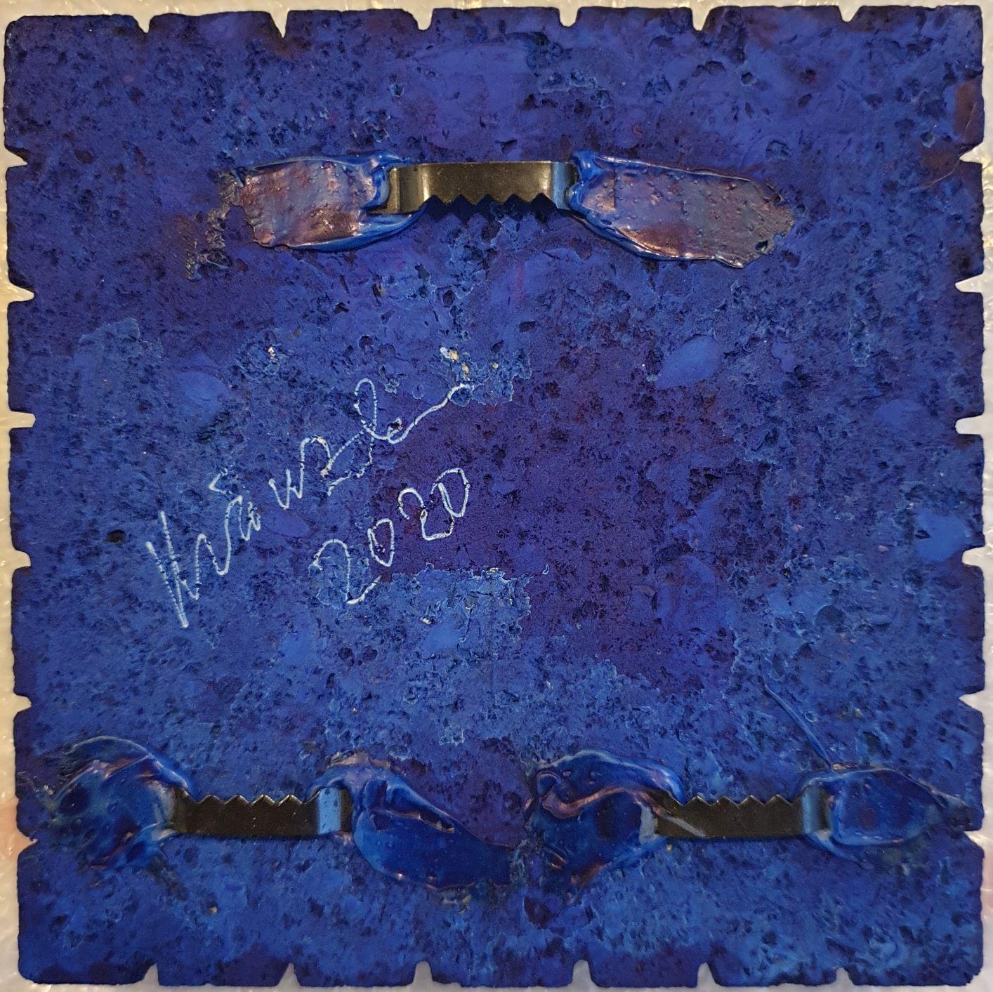 o.T. (Bl15SqS) - blue contemporary modern wall sculpture painting relief 1