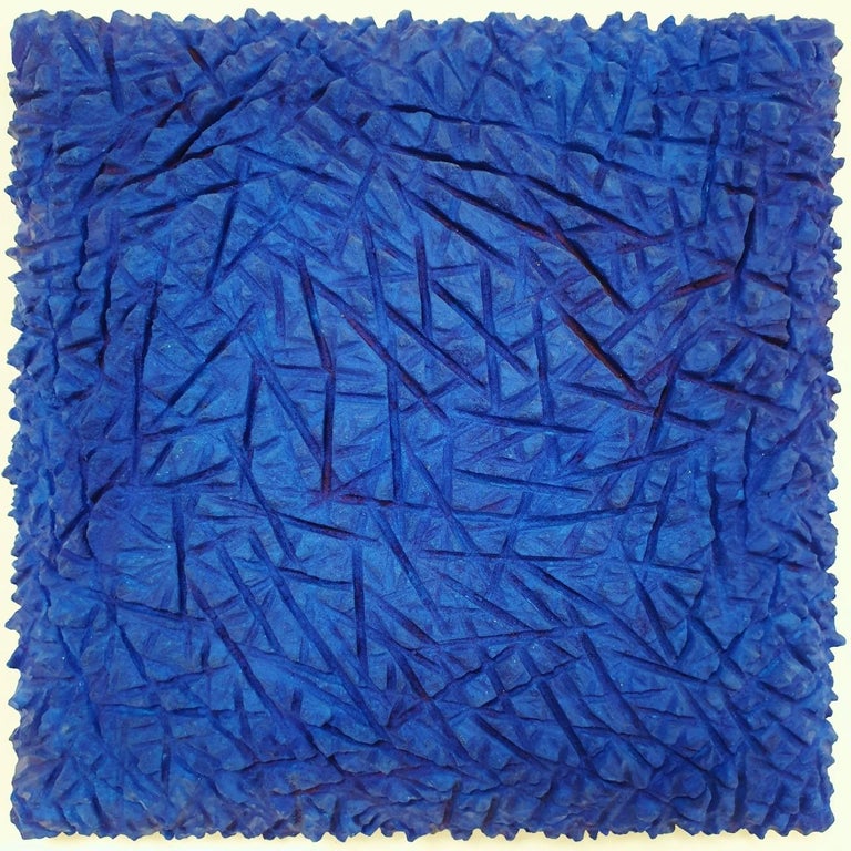 Dieter Kränzlein Abstract Sculpture - o.T. blau - contemporary modern abstract organic sculpture painting relief