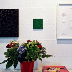 Small contemporary modern green wall sculpture painting relief GR15LV