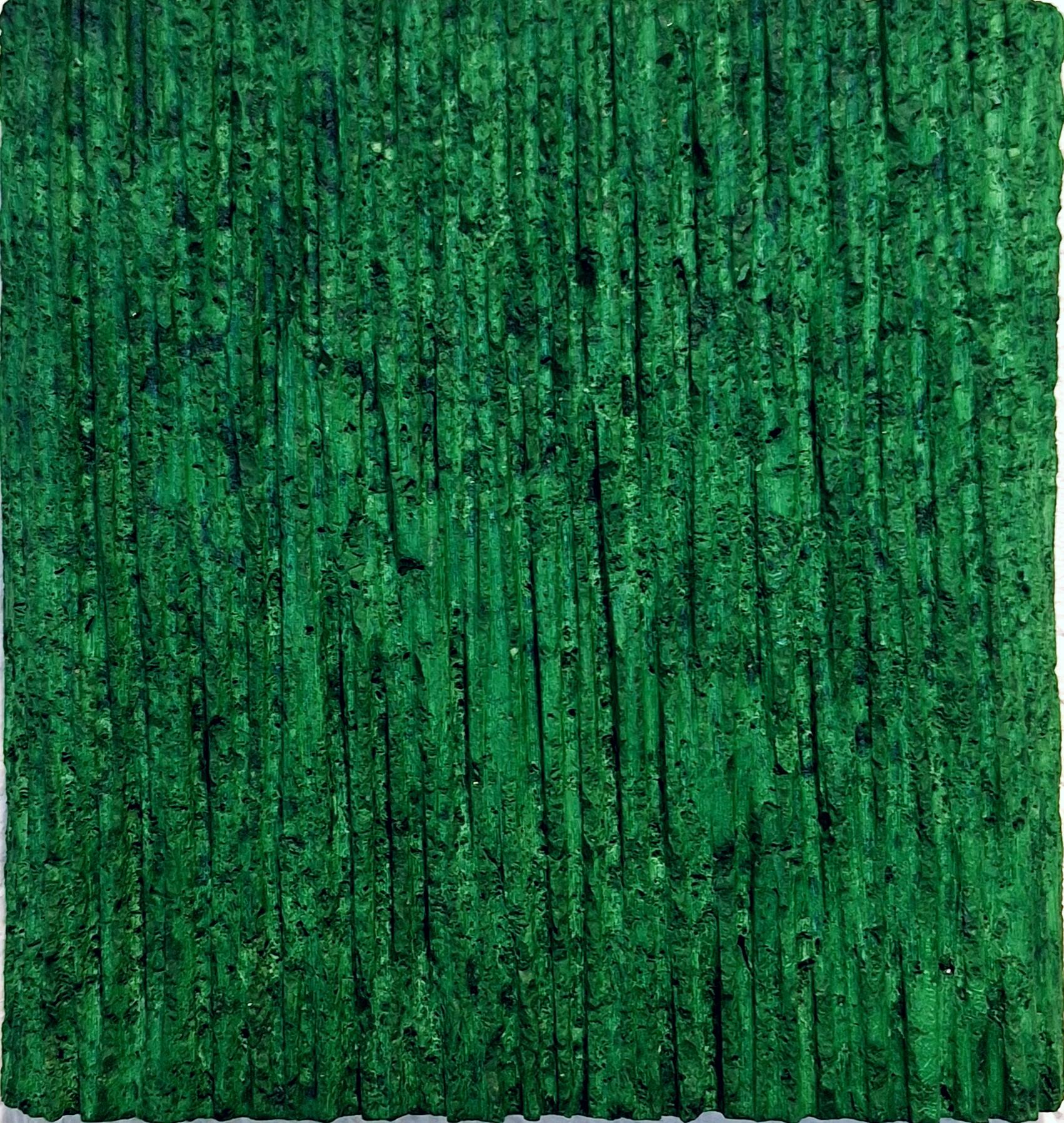 o.T. (GRF15LV) small green contemporary modern wall sculpture painting relief