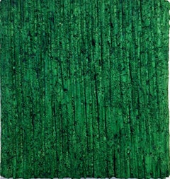 o.T. (GRF15LV) small green contemporary modern wall sculpture painting relief