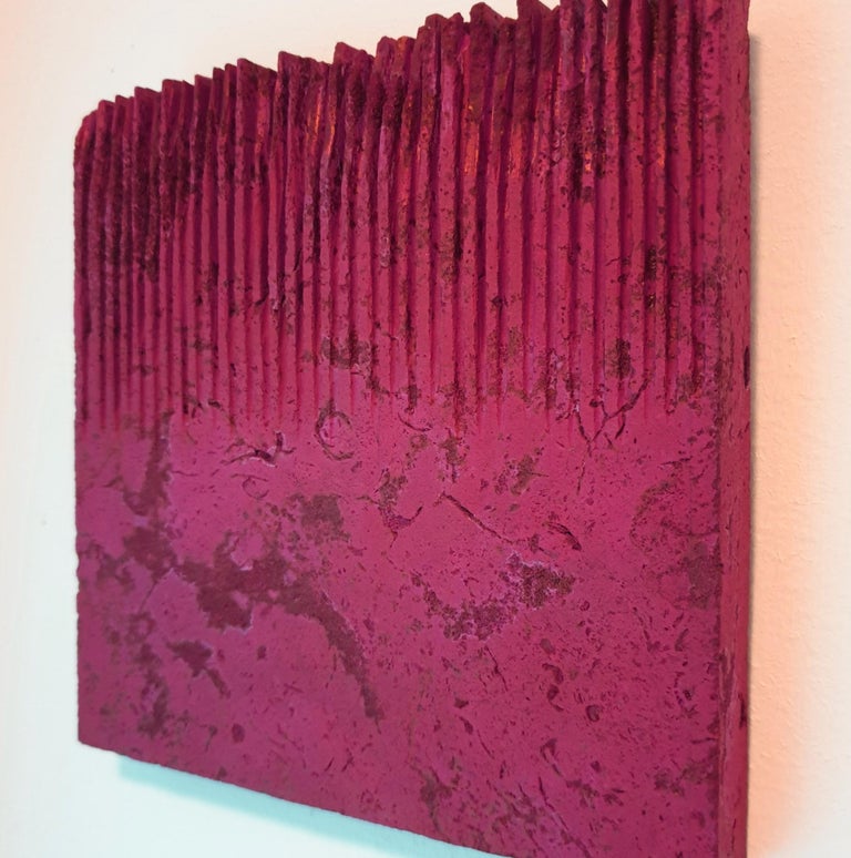 o.T. (Rd22Hf) - red contemporary modern wall sculpture painting relief - Red Abstract Sculpture by Dieter Kränzlein