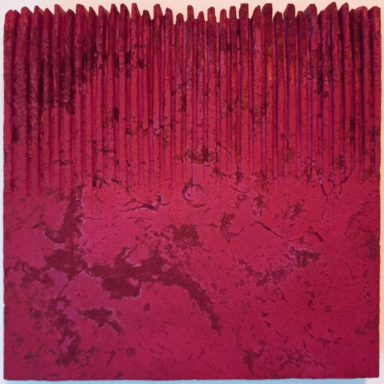Dieter Kränzlein Abstract Sculpture - o.T. (Rd22Hf) - red contemporary modern wall sculpture painting relief