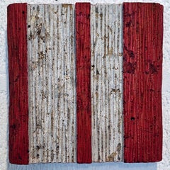 o.T. (RDN15LV) - small red contemporary modern wall sculpture painting relief