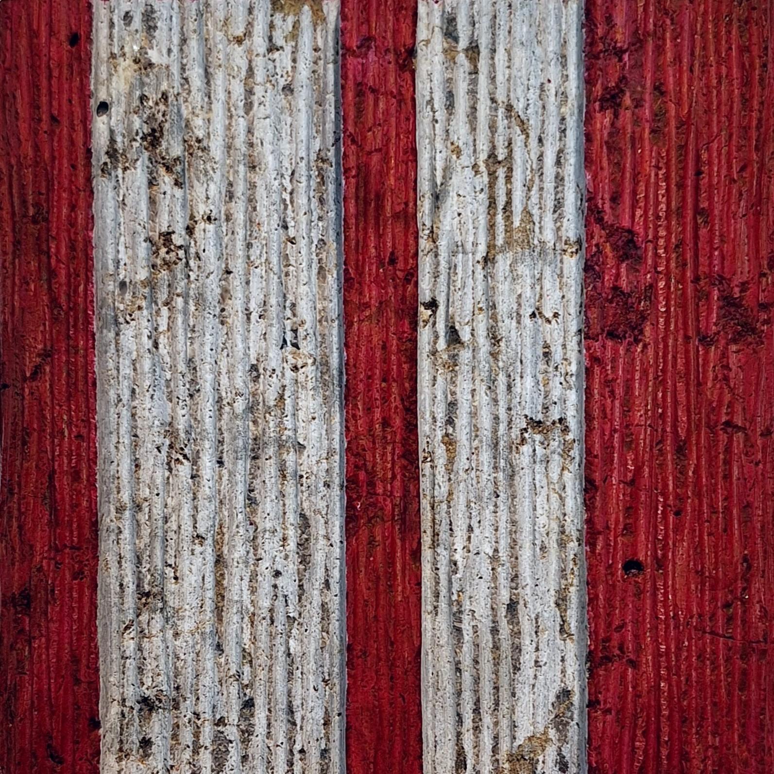 o.T. (RDN15LV) - small red contemporary modern wall sculpture painting relief