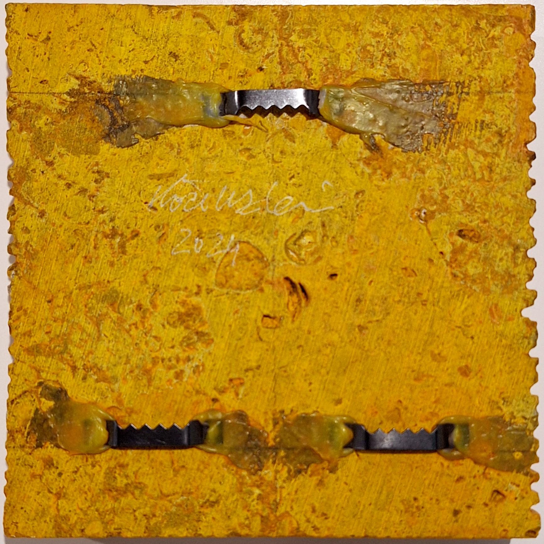 o.T. (YE15LH) small yellow contemporary modern wall sculpture painting relief For Sale 1