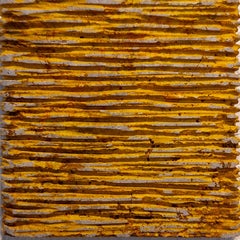 o.T. (YE15LH) small yellow contemporary modern wall sculpture painting relief