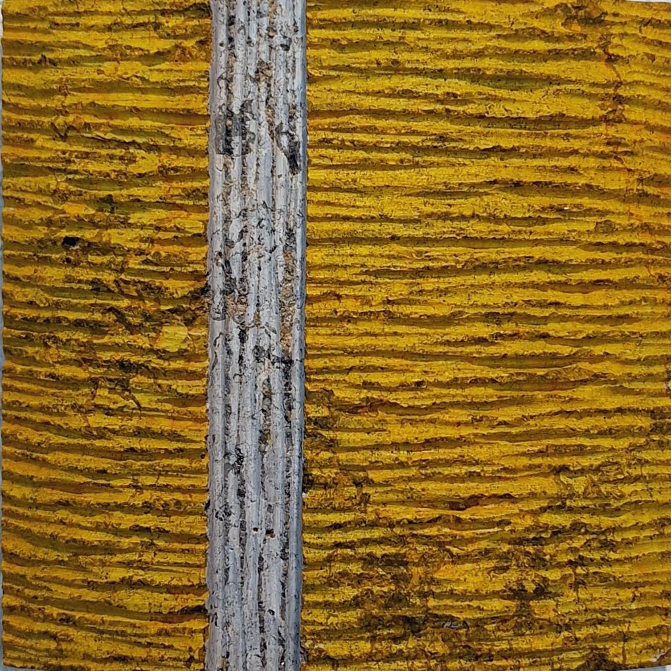 o.T. (YEN15LHV) pequeño amarillo escultura mural moderna contemporánea pintura relieve